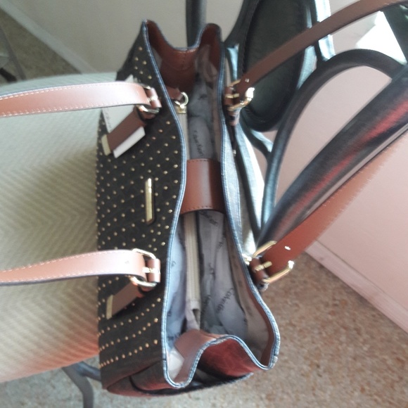 NWT CALVIN KLEIN LOGO SATCHEL HANDBAG PURSE - Picture 6 of 8